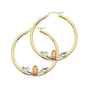 Recién llegado, pendientes de aro de lujo para mujer, chapado en tres tonos, madre María, moda, compromiso de boda súper elegante, aleación hecha principalmente - Product Image 1