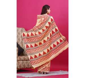 Nouvelle collection vêtements d'été élégants fête des femmes indien pakistanais Sari qualité coton Mulmul dessiné à la main imprimé dernière conception - Product Image 1