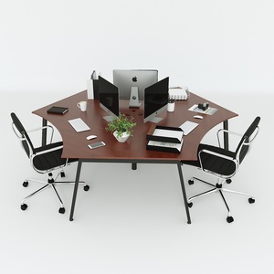 โต๊ะทำงานแบบรวมกลุ่ม Aton Concept HBAT025 ดีไซน์ร่วมสมัย สำหรับ 3 คน ขนาด 240x208 มม. โครงเหล็ก ต้องประกอบเอง - Product Image 2