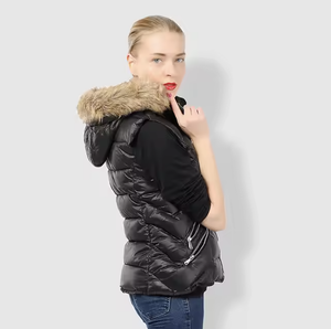 Femmes surdimensionné réversible sans manches matelassé bouffant gilet utilitaire personnalisé imprimé lavé Technique Hip Hop coupe-vent hiver - Product Image 3