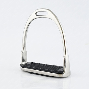 Estribos de seguridad para montar a caballo en inglés, estribos de goma para jinetes, acero inoxidable pulido de alta resistencia, novedad - Product Image 3