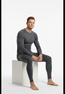 SteelLayer Grey <b>Men</b> <b>Thermal</b> Suit Full Sleeve Soft Warm Breathable Construction <b>for</b> Cold Season Stability - Product Image 4