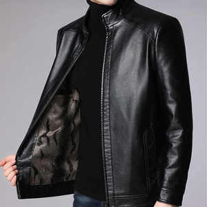 Chaqueta de piel de cordero de piel auténtica moda masculina mayorista para invierno - Product Image 2