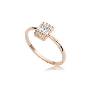 ต่างหูแบบคลัสเตอร์ทำมือสไตล์ตุรกี925หินก้อนสี่เหลี่ยมลายบาแกตต์ CZ ขายส่ง - Product Image 6