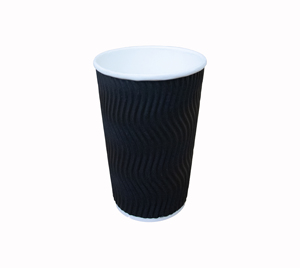 Custom Eco Friendly Disposable 16oz EU Ripple Wall Black S <b>Coffee</b> <b>Cup</b> <b>Takeaway</b> Kraft Paper Ripple <b>Cups</b> For Drink Philippines - Product Image 1