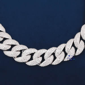 Collar de plata 925 de estilo lujoso Hip Hop con diamante cultivado en laboratorio cadena de eslabones cubanos de Miami boda para raperos joyería de moda - Product Image 1