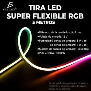 ไฟ LED RGB แบบยืดหยุ่น 5 เมตร สำหรับบลูทูธ ควบคุมผ่านแอพ ตกแต่งภายในอาคาร มาตรฐาน IP65 ใช้ชิป WS2812B แหล่งกำเนิดแสง LED SMD2835 แรงดันไฟฟ้า DC 5V IP65 - Product Image 3