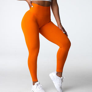 Venta al por mayor de alta calidad Scrunch Butt Lift Leggings logotipo personalizado de cintura alta entrenamiento Yoga Leggings sin costuras para las mujeres - Product Image 5