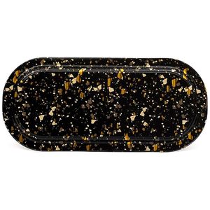 Bandeja DE SERVICIO DE METAL rectangular negra terrazo de 160x350mm - Product Image 2