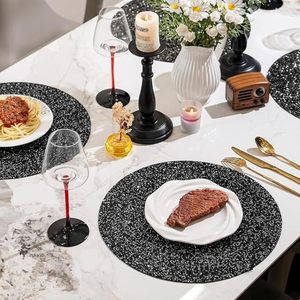 Handcrafted Round Beaded <b>Placemats</b> <b>for</b> Dining <b>Table</b> Wedding Christmas Decoration Family Gathering Parties - Product Image 3