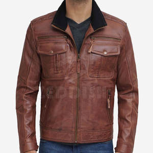 Chaqueta de moto cálida de invierno informal para hombre, piel de vaca transpirable con cuello levantado, actividades al aire libre personalizadas a un precio razonable - Product Image 3