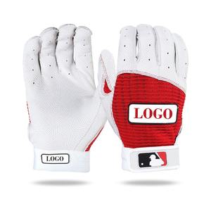 Guantes de bateo de béisbol y softbol de cuero suave con logotipo personalizado, superagarre, diseño transpirable, uso profesional, cierre de bucle de gancho - Product Image 3
