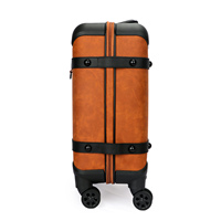 Valise HiBO unisexe de luxe vintage en cuir PU avec roulettes pivotantes et serrure intégrée pour homme