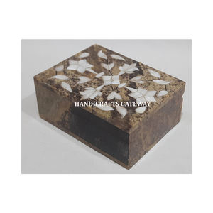 Caja de joyería de esteatita con incrustaciones de nácar blanco de mejor diseño único, artículo artesanal con forma de rectángulo utilizado para regalo de boda - Product Image 2