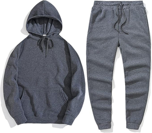 Nouvel ensemble de survêtement unisexe hiver 2025 – Sweat à capuche et pantalon de jogging décontracté pour l'entraînement, 100 % coton, tissu doux, broderie unie - Product Image 5