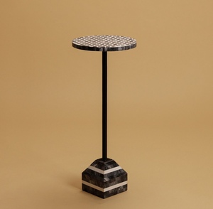 Nouveau Tabouret de table basse en incrustation d'os au design haut de gamme Tabouret de table console en incrustation d'os de forme ronde à bas prix - Product Image 4