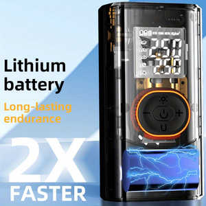 Compresor de Aire Portátil Recargable de 150 PSI con Manómetro Digital, Luz LED y Bomba de Neumáticos Inalámbrica para Autos, Ideal para Viajes - Product Image 2