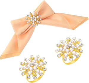 Servilletero de oro alemán, servilletero de copo de nieve de diamantes de imitación, ideal para el día a día, Decoración de mesa, papel, decoración de fiesta de madera - Product Image 5