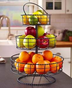 Magnifiques paniers en fil métallique pour ustensiles de cuisine Panier en fil métallique pour support à fruits noir en fer et en fer Meilleure qualité fabriquée à la main - Product Image 2