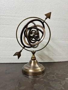 Globe sphérique armillaire en aluminium laiton antique Astrolabe nautique Décor de bureau céleste Pièce maîtresse Cadeau de collection - Product Image 5