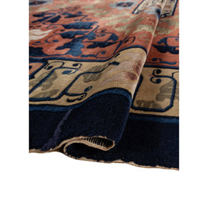 Tapis en laine noué à la main Aalam Blue Pae-6465, motif floral, rectangulaire 9x12, tapis de salon pour adolescents, décorations de couloir - Product Image 2