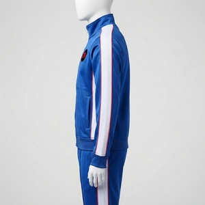 <b>Men</b> Royal Blue Tracksuit Set Full Zip Athletic <b>Jacket</b> Jogger Pants <b>White</b> Side Stripes Sportswear Training Gym Running Fitness - Product Image 4