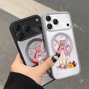 Custodia Magnetica per iPhone 11-17 Pro Max in TPU Morbido con Design Floreale Bianco, Unisex - Product Image 3