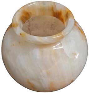 Maceta de ónix blanco natural, maceta de mármol Matka de ónix, maceta de piedra de ónix anhelada a mano - Product Image 6