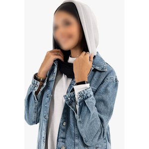 Chaquetas Vaqueras Elegantes de Nueva Llegada para Mujer, Chaquetas Cortas de Invierno con Bolsillos Delanteros, Servicio OEM para Mujer - Product Image 3