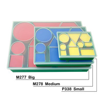 Ensemble de 60 blocs d'attributs en plastique de taille moyenne, jouet éducatif pour enfants de 5 à 7 ans, 5 formes, marque PLOMA, couleurs rouge/jaune/bleu, mathématiques et logique