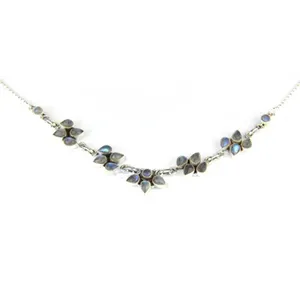925 <b>Silver</b> Fine Pendants & <b>Charms</b> Women's Moonstone Flower Necklace Gift Jewelry - Product Image 3
