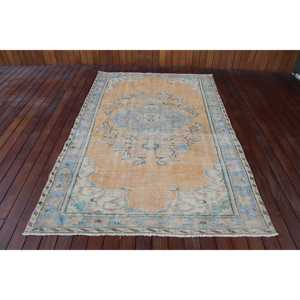 Tapis turc vintage, tapis de 4,9 x 7,6 pieds, tapis persan jaune - Product Image 1