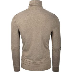 Pull en tricot à col polo et à manches longues en polyester pour hommes Pull d'usine en gros de qualité supérieure avec logo personnalisé - Product Image 2