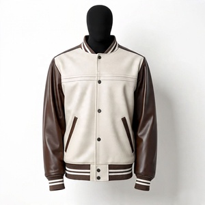 Blouson bombardier de baseball personnalisé de haute qualité en cuir Letterman Blouson de baseball de haute qualité brodé en chenille du fabricant OEM avec logo personnalisé - Product Image 1