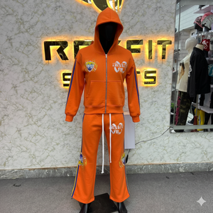 ชุดวอร์มกีฬา Rexfit คุณภาพเยี่ยมสำหรับผู้ชาย แบบหนา พร้อมโลโก้สั่งทำ เสื้อฮู้ดดี้และกางเกงวอร์ม สไตล์สตรีทแวร์ - Product Image 6