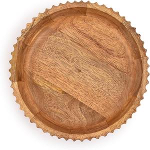 Bol à fruits en bois de manguier artisanal vintage, bol en bois rustique pour le comptoir de cuisine, pièce maîtresse de la salle à manger - Product Image 6