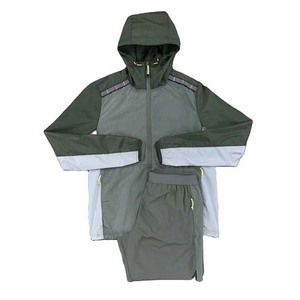 Contraste de color, servicio OEM ODM, hecho a medida, Hosten, empresas griegas, verano Otoño, conjuntos de pantalones cortos cortavientos de nailon impermeables - Product Image 4