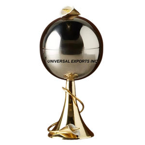 Espejo pulido de acero inoxidable Bakhoor forma redonda diseñador incienso titular última colección elegante metal Mubkhar - Product Image 1