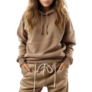 Custom <b>Zip</b> <b>up</b> <b>Hoodie</b> and Jogger Sweat Pant Set Cotton Acid Washed Sweatsuit Distressed Applique Embroidery Tracksuit for Men - Product Image 2