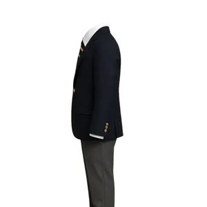Conjunto de Blazer de Uniforme Azul Marino para Niños con Corbata y Pantalones Grises - Product Image 2