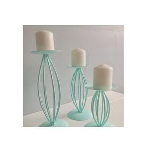 เชิงเทียนลวดโลหะคุณภาพดีลักซ์สีเขียวเชิงเทียนตกแต่งบ้านดีไซน์สวยงามจากซัพพลายเออร์ขายส่ง - Product Image 1