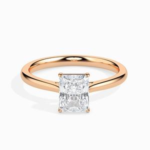 Bague de fiançailles solitaire personnalisée de 2 carats en diamant de laboratoire coupe radiante pour bague de fiançailles en or 14K certifiée IGI - Product Image 1