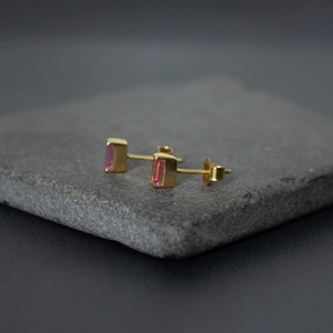 Trendy Pink Quartz <b>Stud</b> Earrings Gemstone Silver Earring 925 Silver Plated Earring High Quality at Affordable Price for Women - Product Image 3