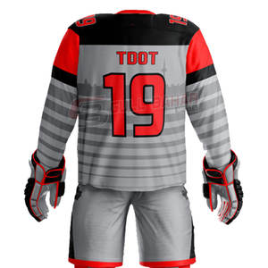 Uniforme de equipo de hockey sobre hielo con tela duradera y codos reforzados Uniforme de hockey sobre hielo sublimado para hombres - Product Image 6