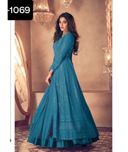 ชุดเดรส Anarkali อินเดียชุดแต่งกายเทศกาลและงานแต่งแบบดั้งเดิมของผู้หญิง - Product Image 1