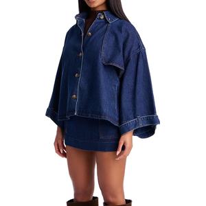 Conjunto de Chaqueta y Falda Vaquera para Mujer, Elegante, Moderno, Transpirable y Cómodo, Talla Grande / Conjunto de Dos Piezas a Precio de Mayoreo - Product Image 1