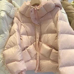 Chaqueta de pato de talla grande para mujer de invierno 2024, Abrigo acolchado suelto corto blanco, capucha de lana gruesa y cálida, estampado de patrón sólido transpirable - Product Image 2