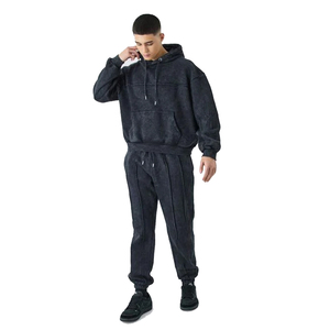 Conjunto de sudadera con capucha y joggers de estilo urbano proveedor de chándal extragrande para hombre con logotipo personalizado para pedidos al por mayor y de marca privada - Product Image 4