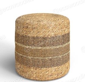 Handmade Macrame Pouf Ottoman Modern Apartment Decorative Seat <b>Stool</b> <b>Bamboo</b> Lightweight Durable Multi-Purpose Living Room Home - Product Image 3