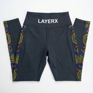 Pantalons techniques pour femmes, fins, d'hiver, en polyester/coton, lourds, avec bande latérale en strass coloré, streetwear, OEM - Product Image 2